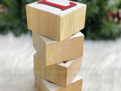 Bộ chữ NOEL xí ngầu vuông [Bằng gỗ - Dày] CHUGO-17